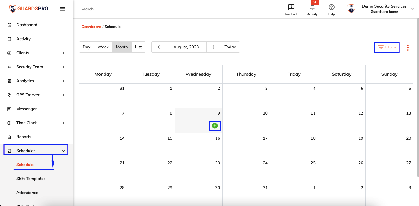 How to create a shift template using scheduler on dashboard ...
