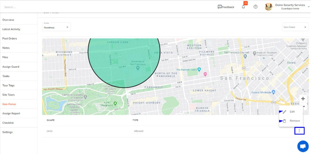 How to create geofence on post sites on the dashboard? – GuardsPro ...